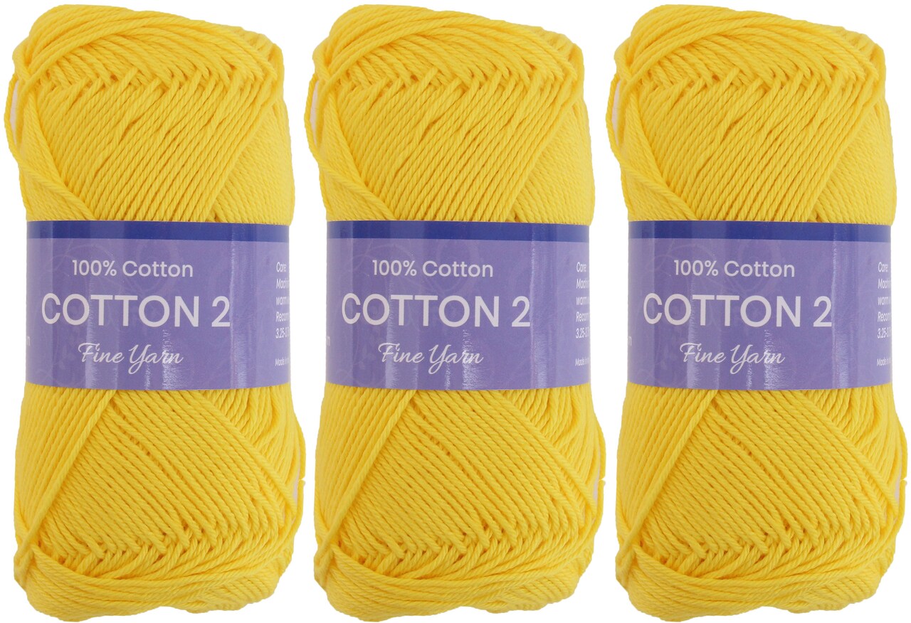 Threadart 100% Pure Cotton Crochet Yarn Size 2 | 50 gram Skeins |165 yds per Skein | Fine #2 | Singles, 3 Packs, & 6 Packs